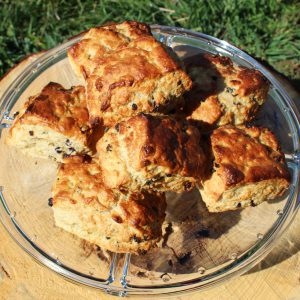 Biscuit-like scones with currants