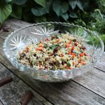 Orzo Pasta Salad With Grilled Eggplant and Red Pepper